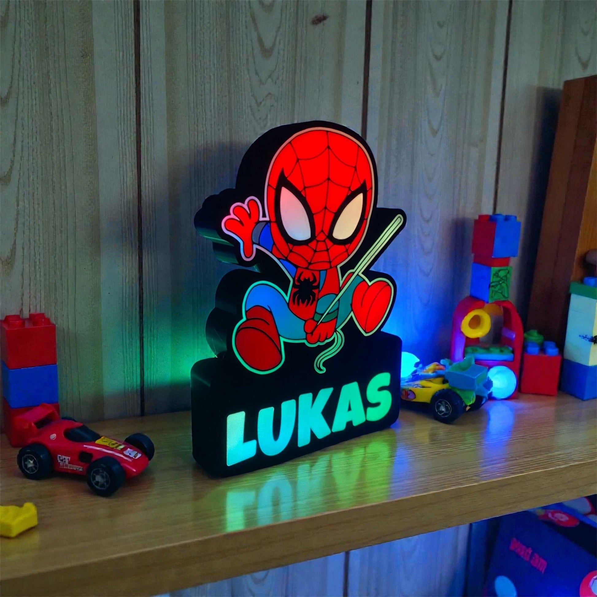 Premium Personalized Spider-Man Lamp with bright lighting
