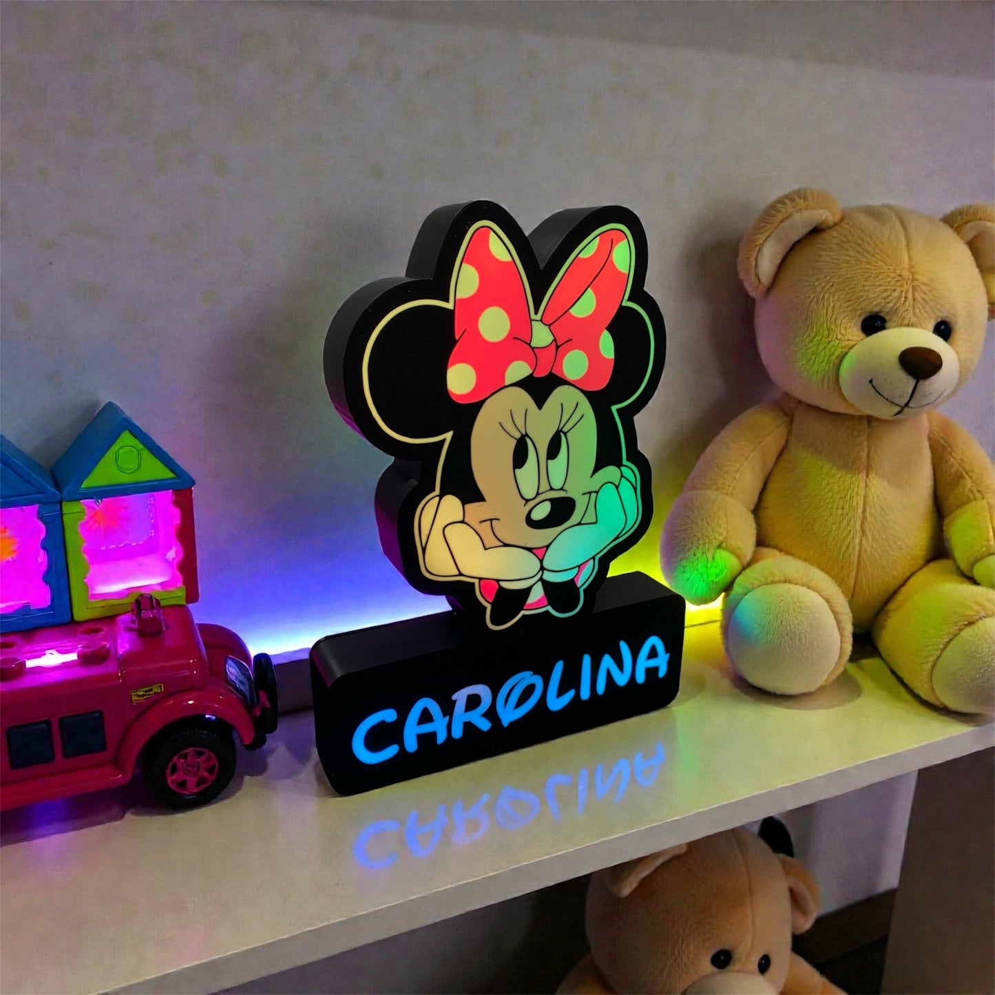 Custom Minnie Mouse lamp with bright LED lighting